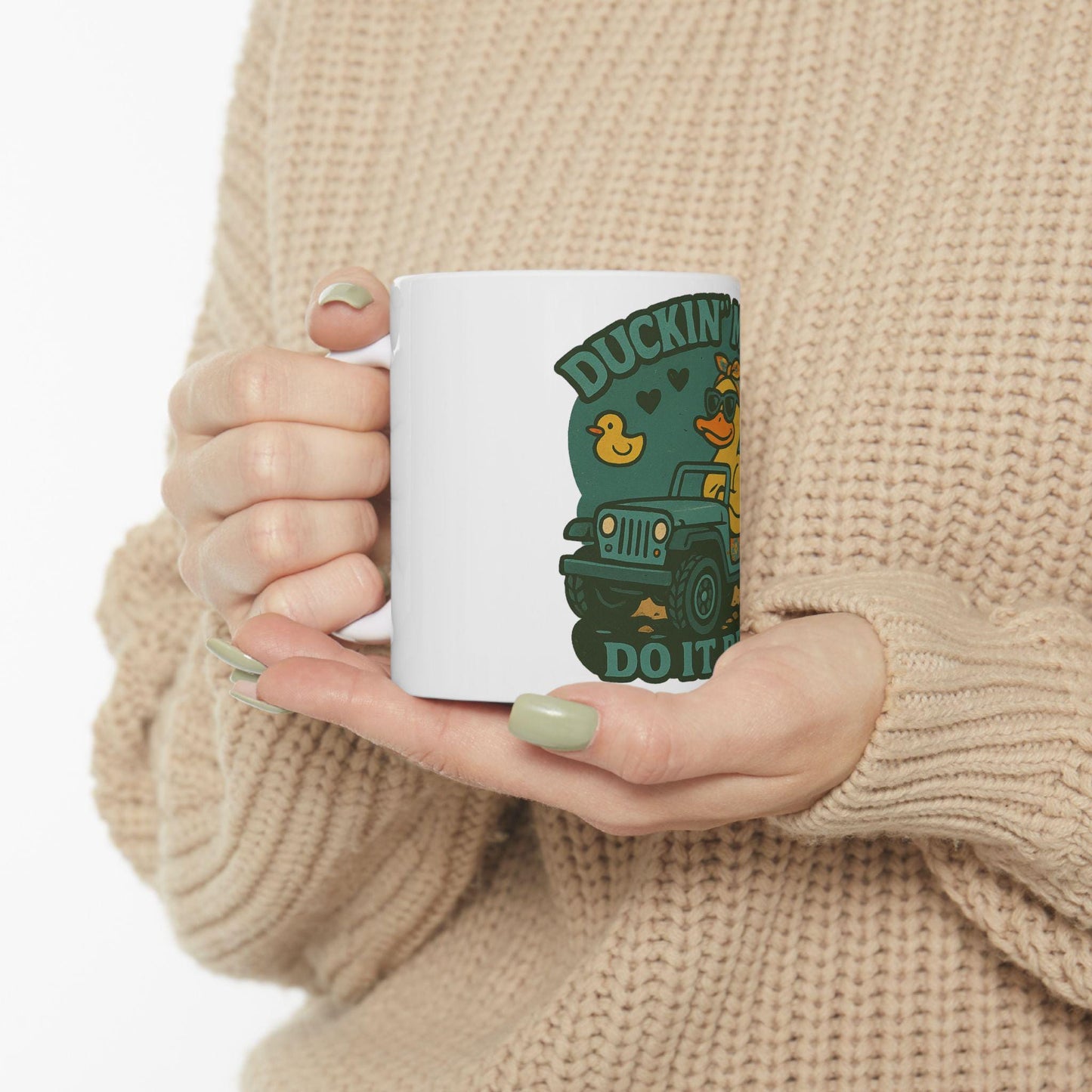 Funny Duckin Jeepers Ceramic Mug, Mothers Day Gift, 11oz 15oz Cup, Jeep Lov…