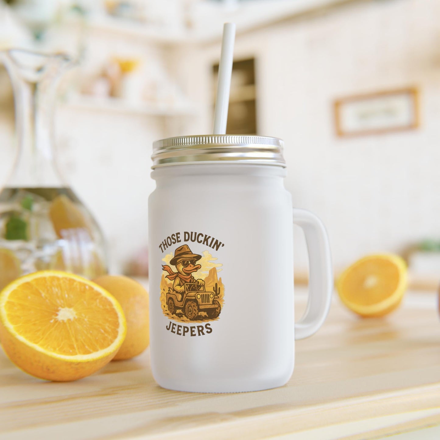 Those Duckin Jeepers Mason Jar with Jeep Design, Ideal for Jeep Lovers, Out…