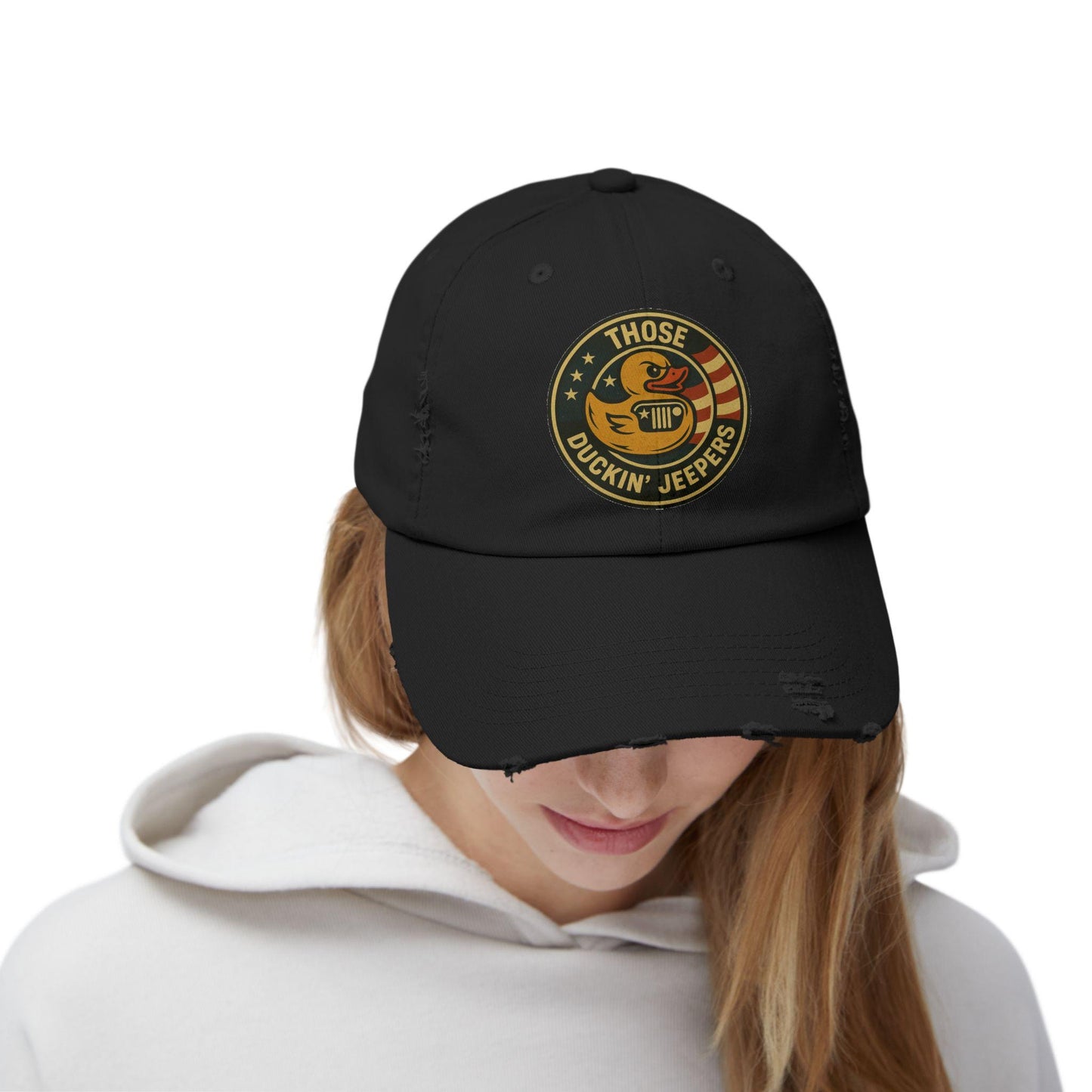 Distressed Cap with 'those duckin jeepers' Quote, Unisex Hat, Jeep Lovers G…