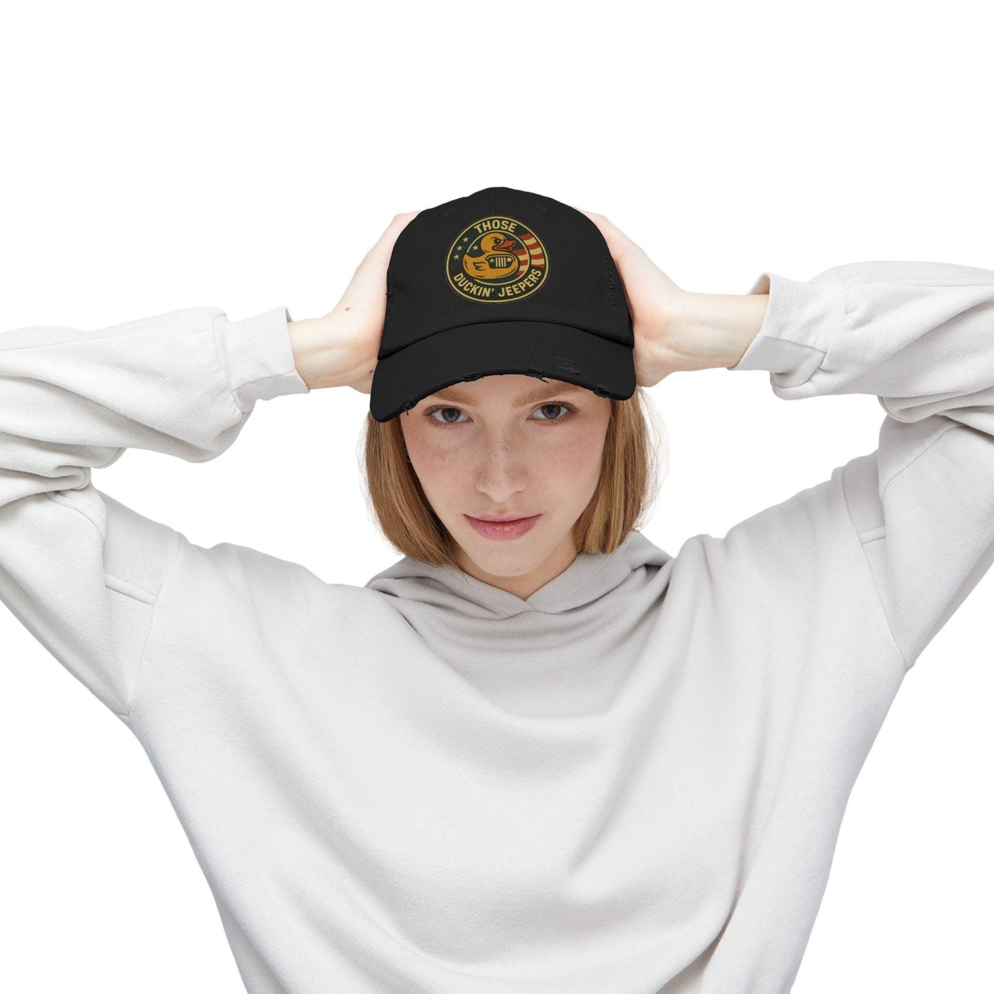Distressed Cap with 'those duckin jeepers' Quote, Unisex Hat, Jeep Lovers G…