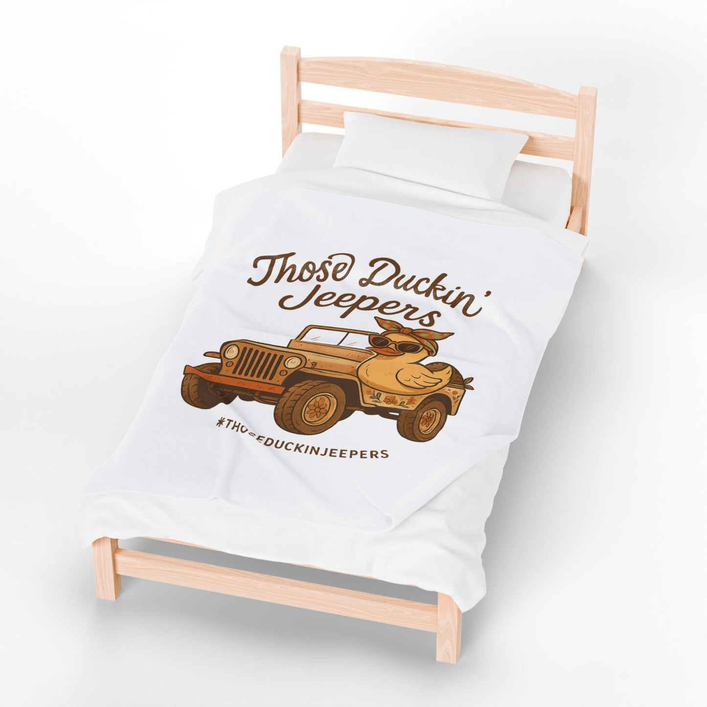 Those Duckin Jeepers Plush Blanket - Fun for Jeep Lovers, Gift for Adventur…