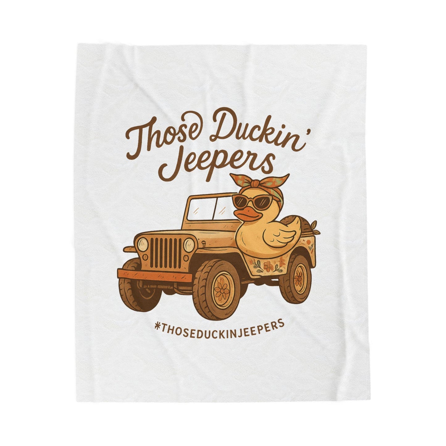 Those Duckin Jeepers Plush Blanket - Fun for Jeep Lovers, Gift for Adventur…