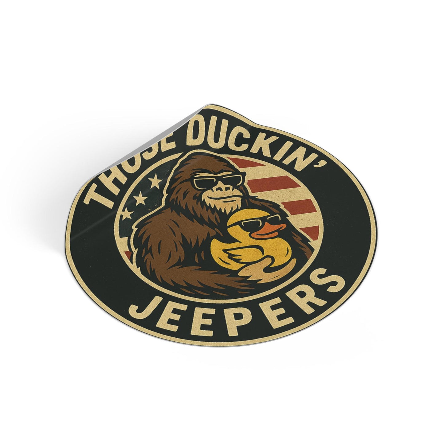 Those Duckin Jeepers Funny Sasquatch & Duck Vinyl Stickers,4x4,, trail rate…