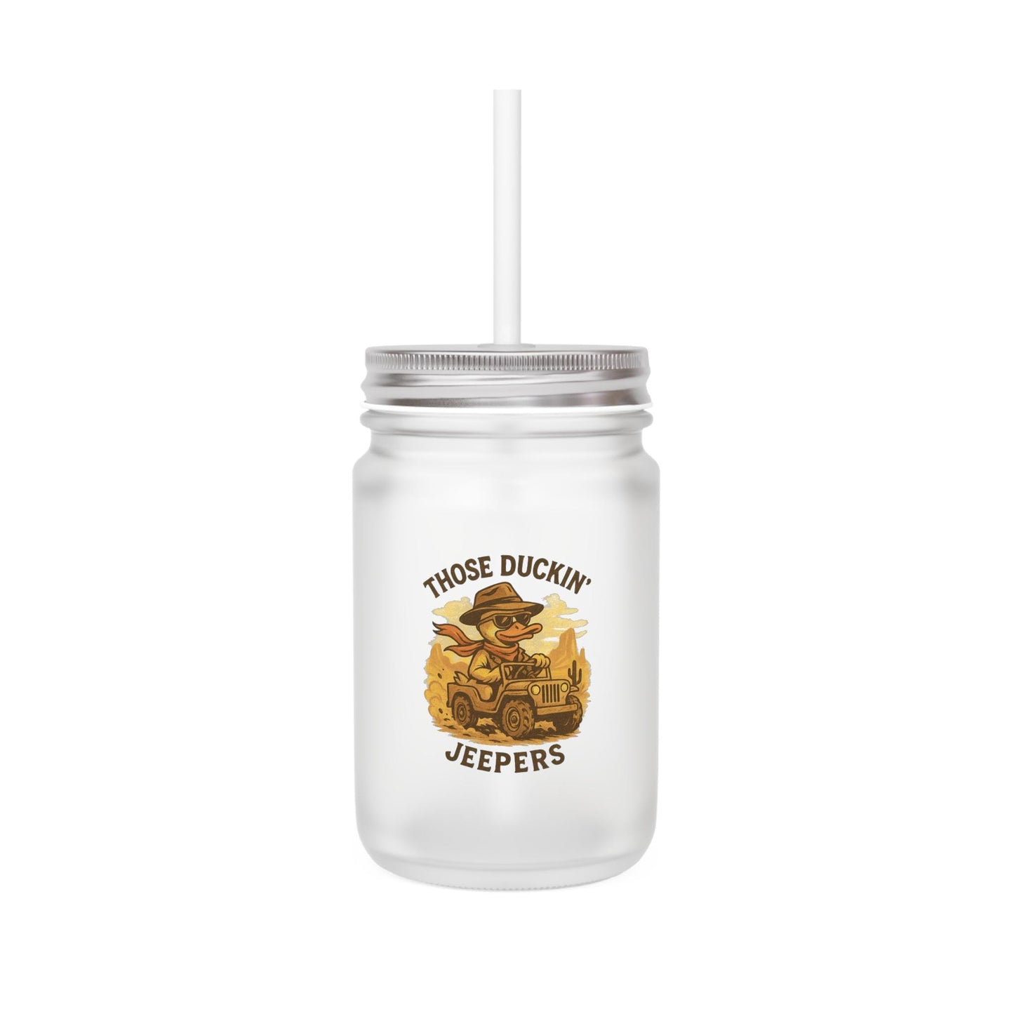 Those Duckin Jeepers Mason Jar with Jeep Design, Ideal for Jeep Lovers, Out…