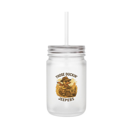 Those Duckin Jeepers Mason Jar with Jeep Design, Ideal for Jeep Lovers, Out…