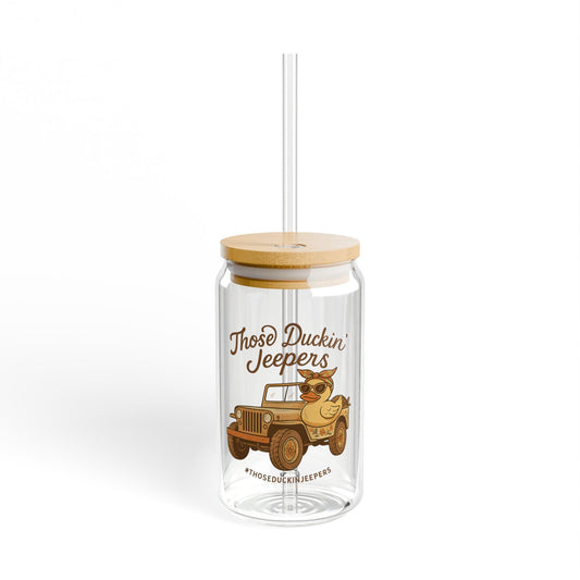 Those Duckin Jeepers Fun Sipper Glass, 16oz - Unique Jeep Lover Gift, Off-R…