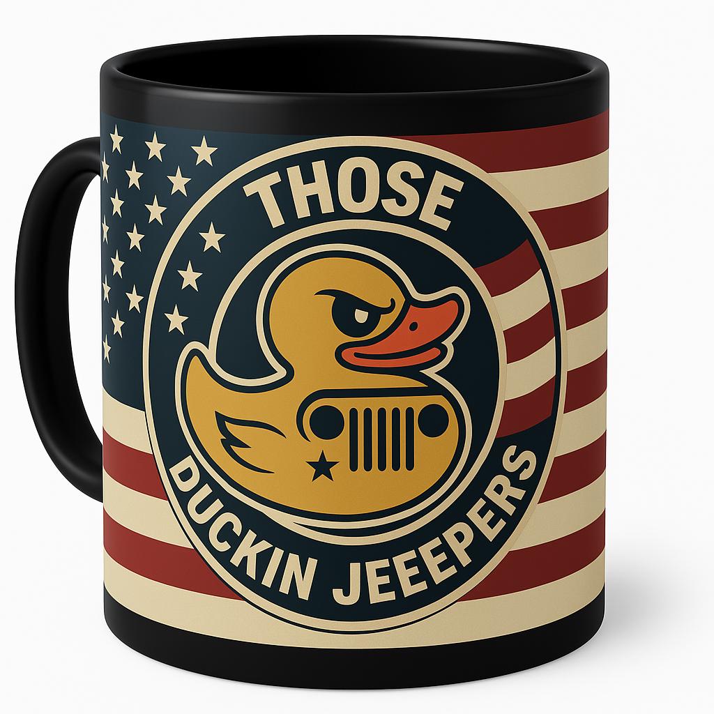 Those Duckin Jeepers Black Coffee Cup | Fun Party Mug, Jeep Enthusiast Gift…