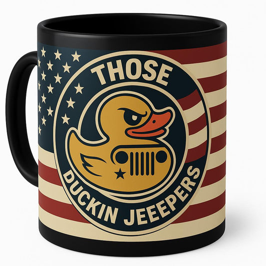 Those Duckin Jeepers Black Coffee Cup | Fun Party Mug, Jeep Enthusiast Gift…