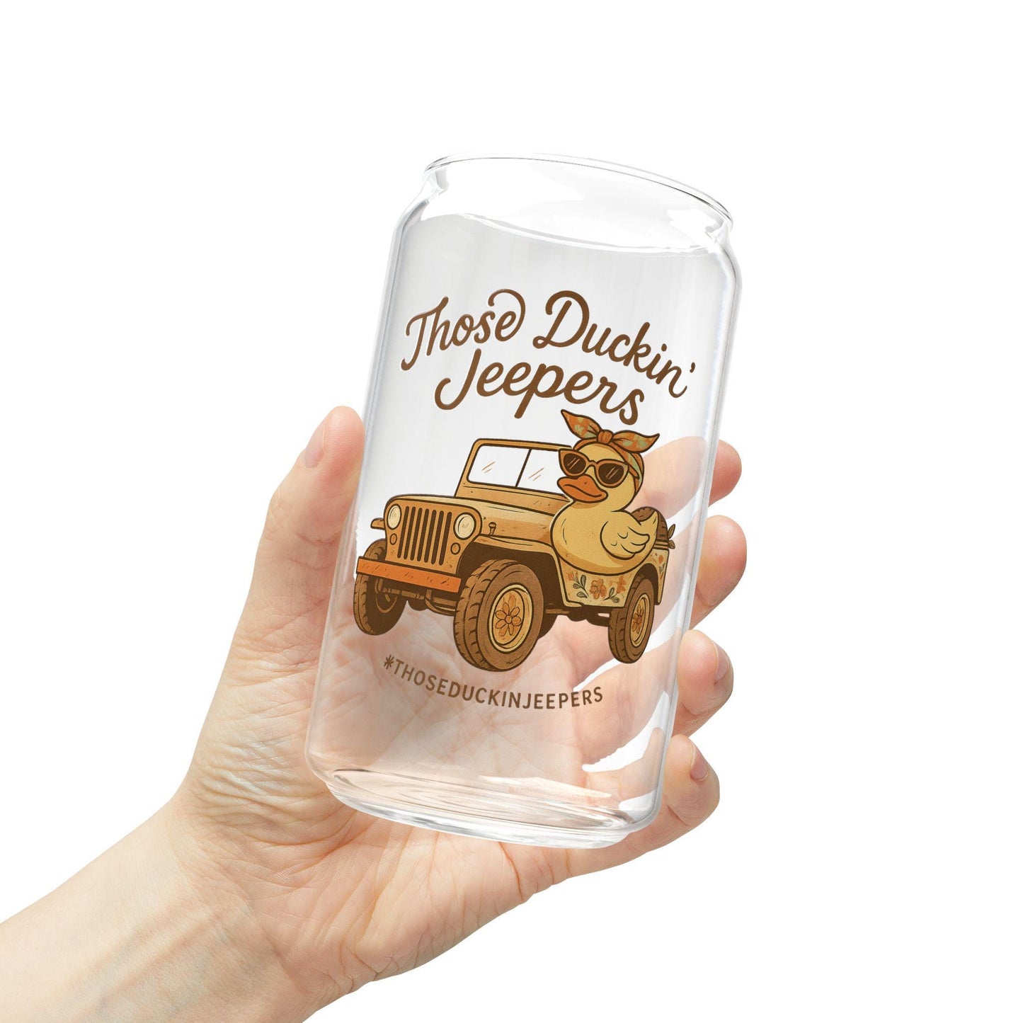 Those Duckin Jeepers Fun Sipper Glass, 16oz - Unique Jeep Lover Gift, Off-R…