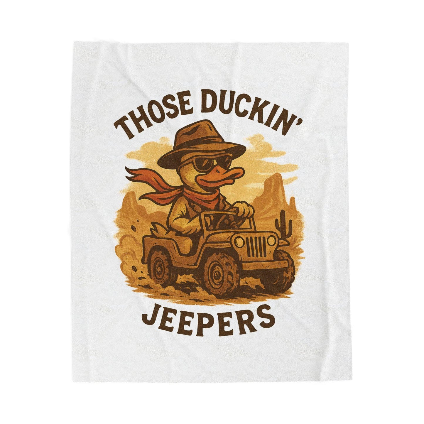 Those Duckin' Jeepers Plush Blanket - Cozy Throw for Outdoor Adventurers, G…