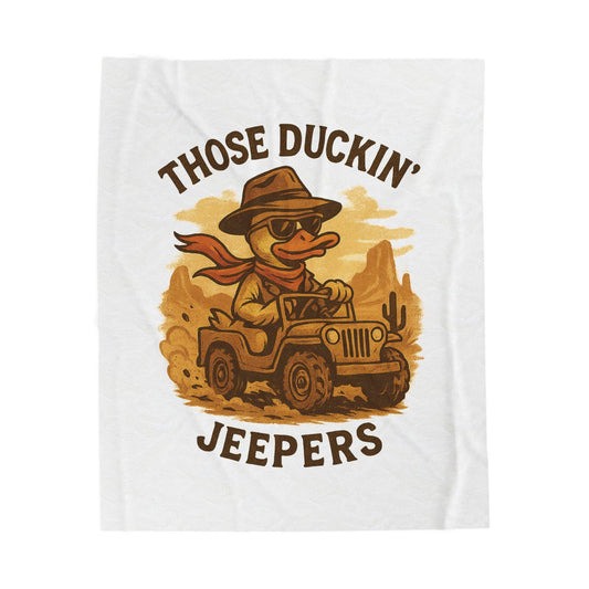 Those Duckin' Jeepers Plush Blanket - Cozy Throw for Outdoor Adventurers, G…