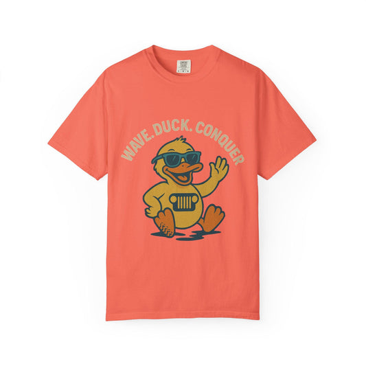 Wave. Duck. Conquer. | Unisex Graphic Tee – Casual Summer Shirt with Beach Vibes | Fun Gift for Jeep Lovers & Friends