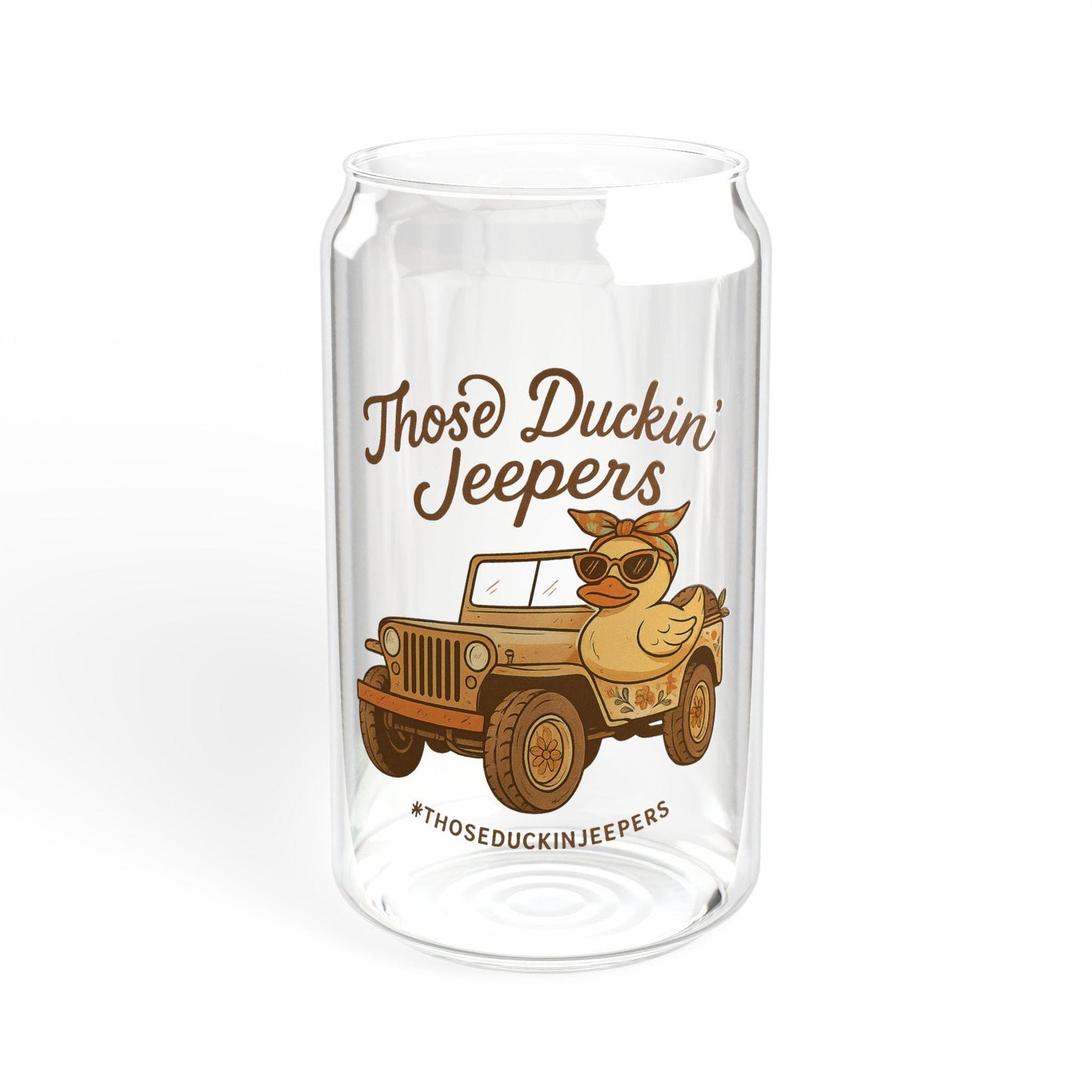 Those Duckin Jeepers Fun Sipper Glass, 16oz - Unique Jeep Lover Gift, Off-R…