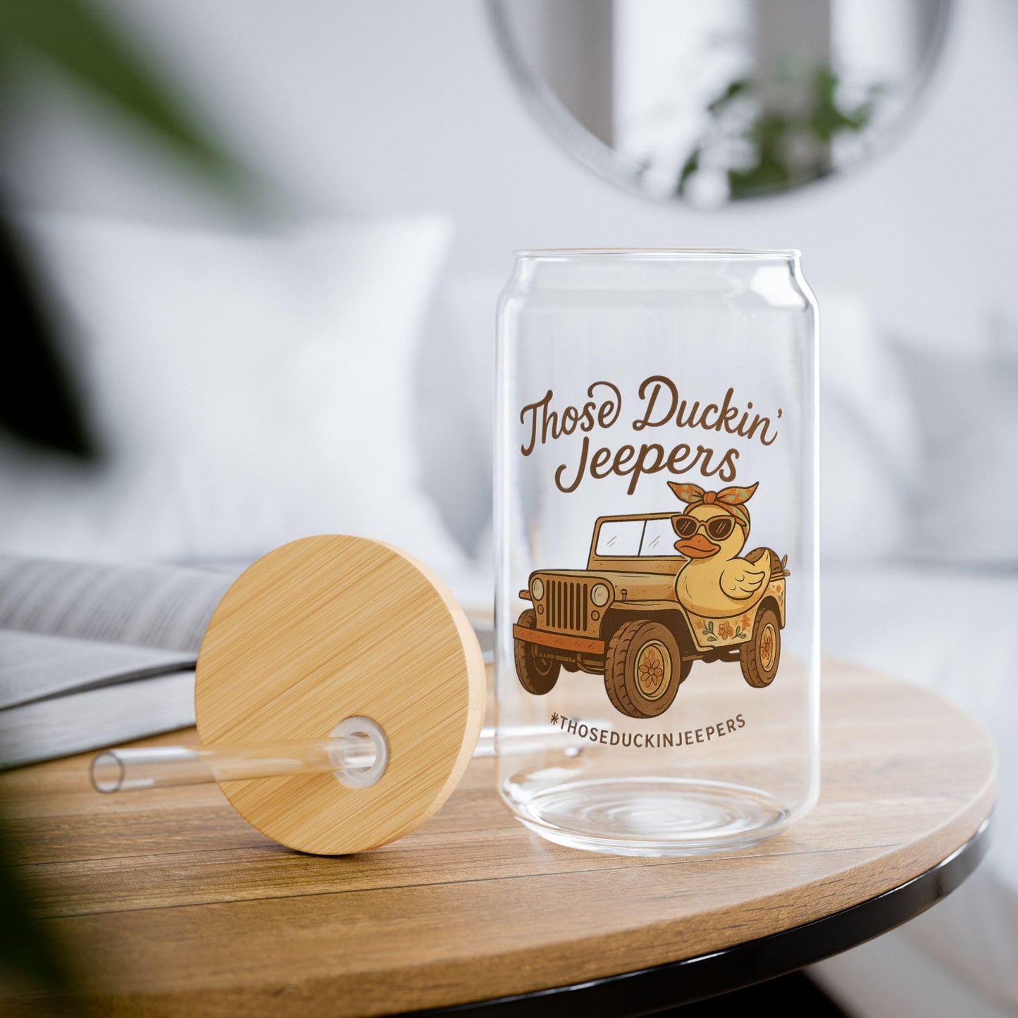 Those Duckin Jeepers Fun Sipper Glass, 16oz - Unique Jeep Lover Gift, Off-R…