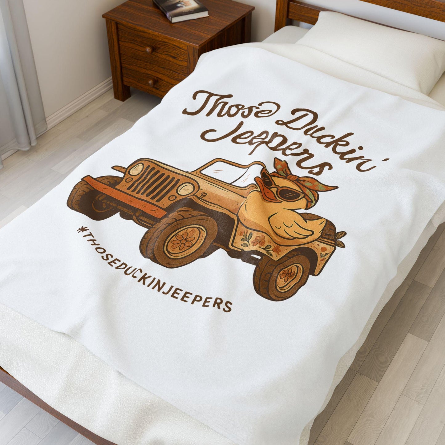 Those Duckin Jeepers Plush Blanket - Fun for Jeep Lovers, Gift for Adventur…
