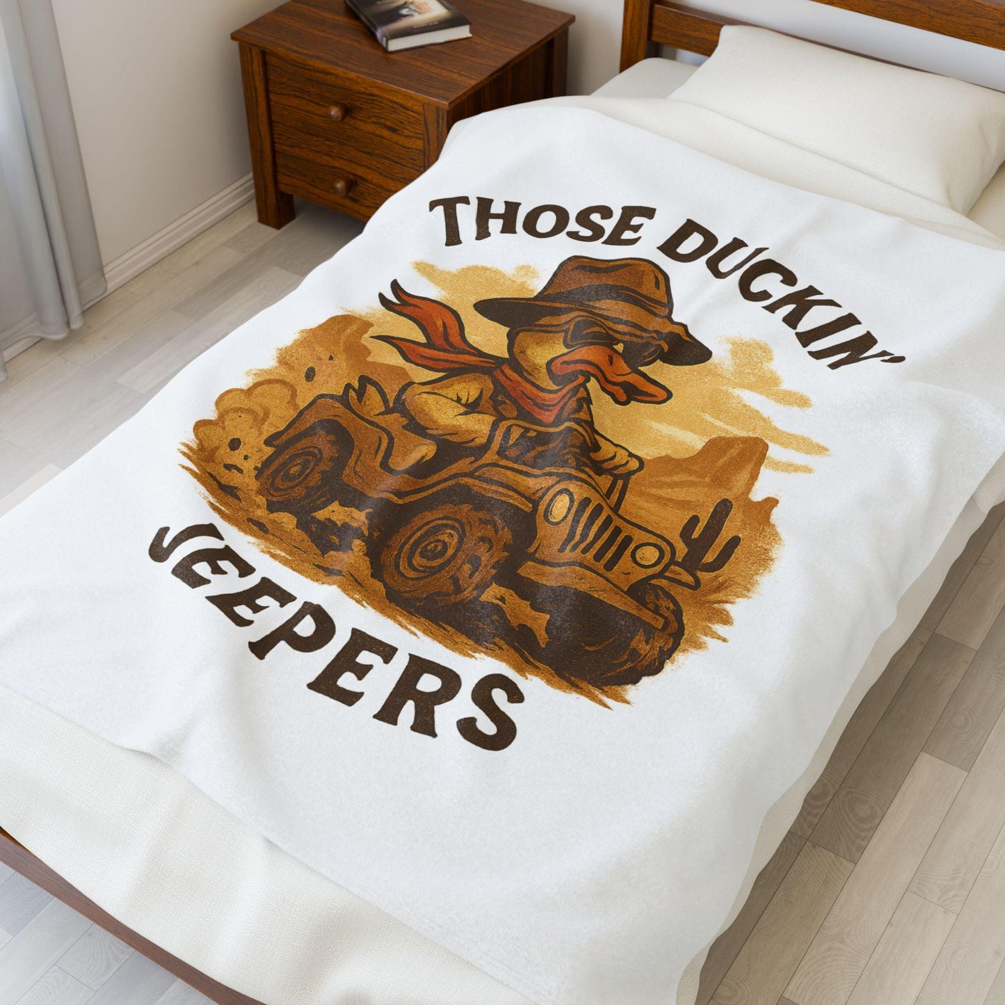 Those Duckin' Jeepers Plush Blanket - Cozy Throw for Outdoor Adventurers, G…